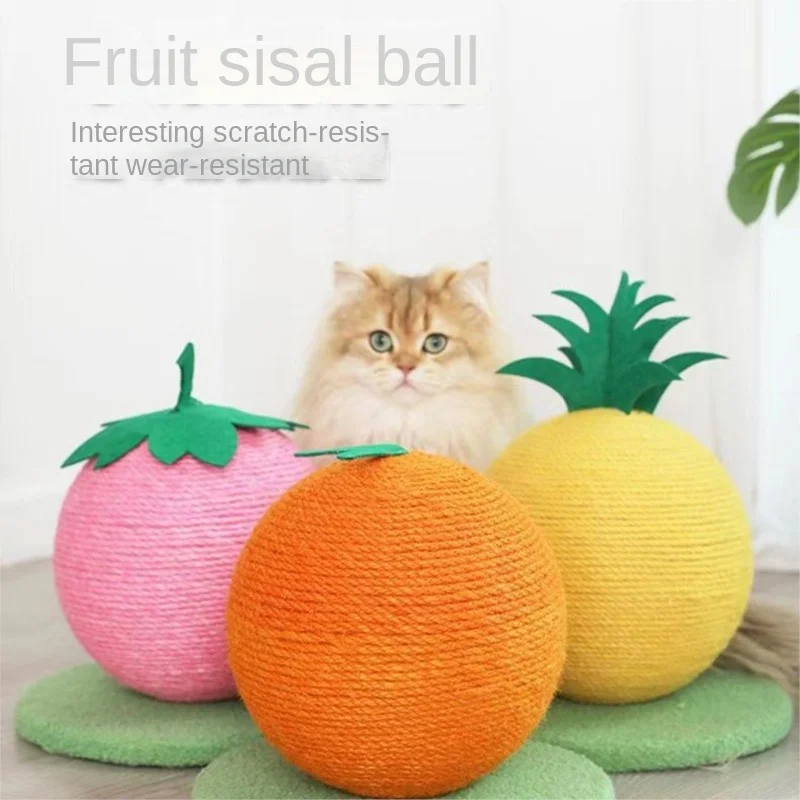 Sisal Balls Fruit Cat Scratching Board Strawberry Orange Pineapple Small Cat Climbing Frame Claw Grinding Toys Pet Supplies