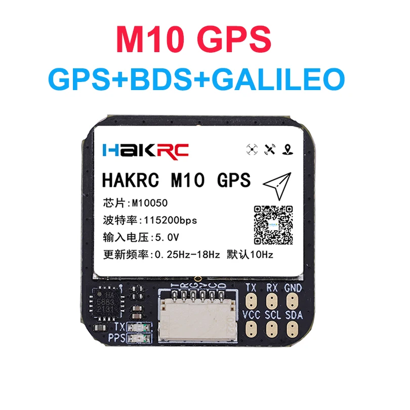 

HAKRC M10 GPS BDS GALILEO геомагнитный компас датчик 5,0 в вход QMC5883 для радиоуправляемого самолета FPV дальнего радиуса действия