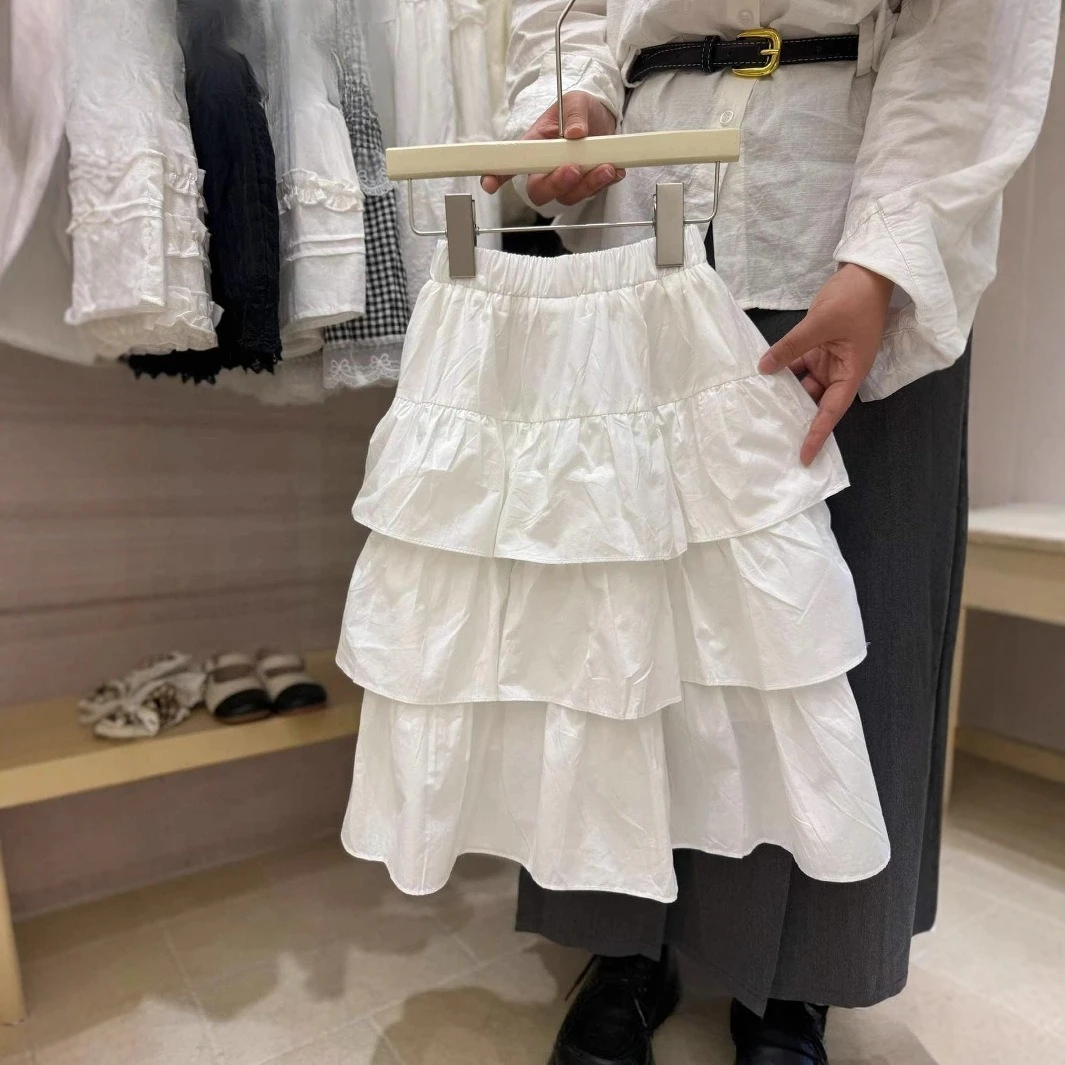 

Girls skirt 2025 autumn Korean style of lace cake dress