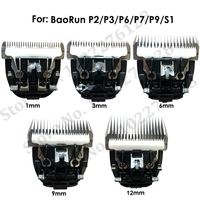 BaoRun Pet Clipper Blade Nozzles Integrated Cutter Head 3/6/9/12mm Steel Ceramic Knives for P2 P3 P6 P7 P9 S1 Dog Hair Clipper
