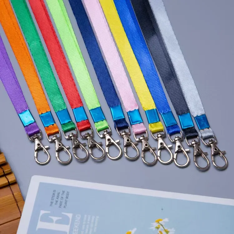 Durable Thickened Color‑Block Lanyard Strap Metal Swivel Hook Badge Lanyard for Office ID Name Tag Work Accessories