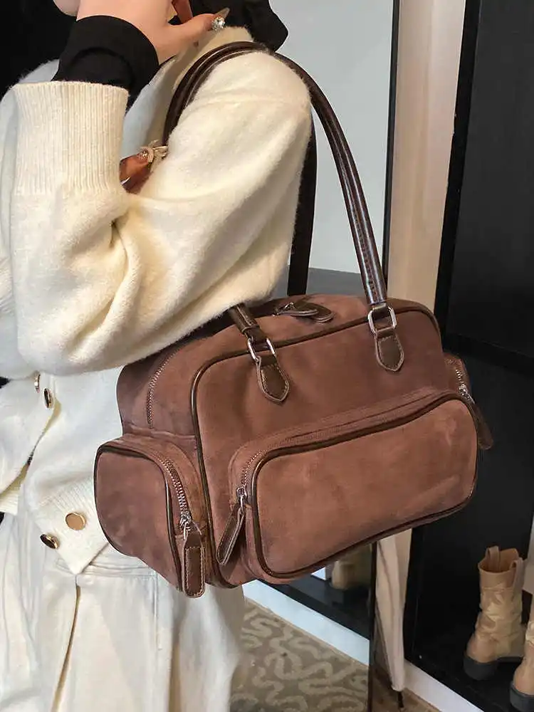 

Vintage Underarm Messenger Bags 2024 New Winter Women's Shoulder Bag Large Capacity Commuter Pillow Handbags