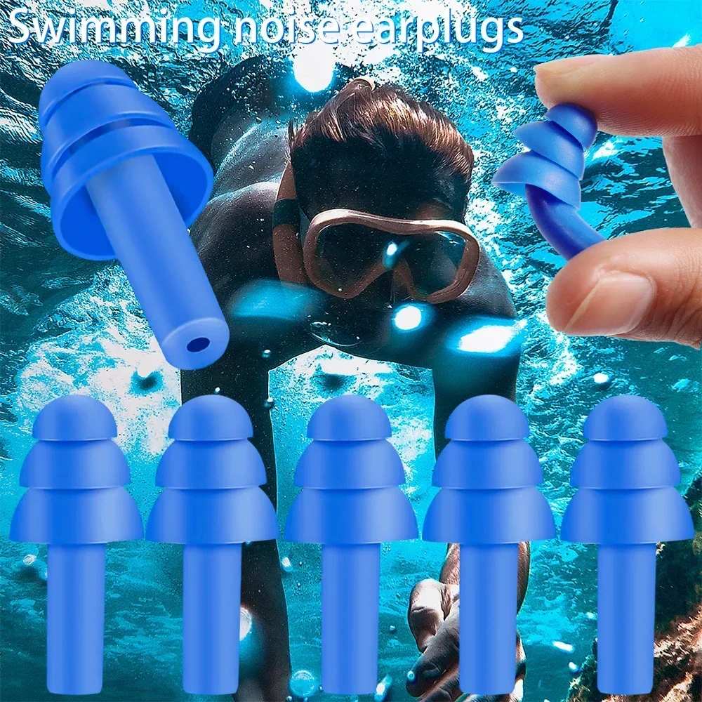 Tappi per le orecchie riutilizzabili impermeabili in morbido silicone Riduzione del rumore Tappi per le orecchie per dormire con scatola di immagazzinaggio per il nuoto, il surf, lo snorkeling