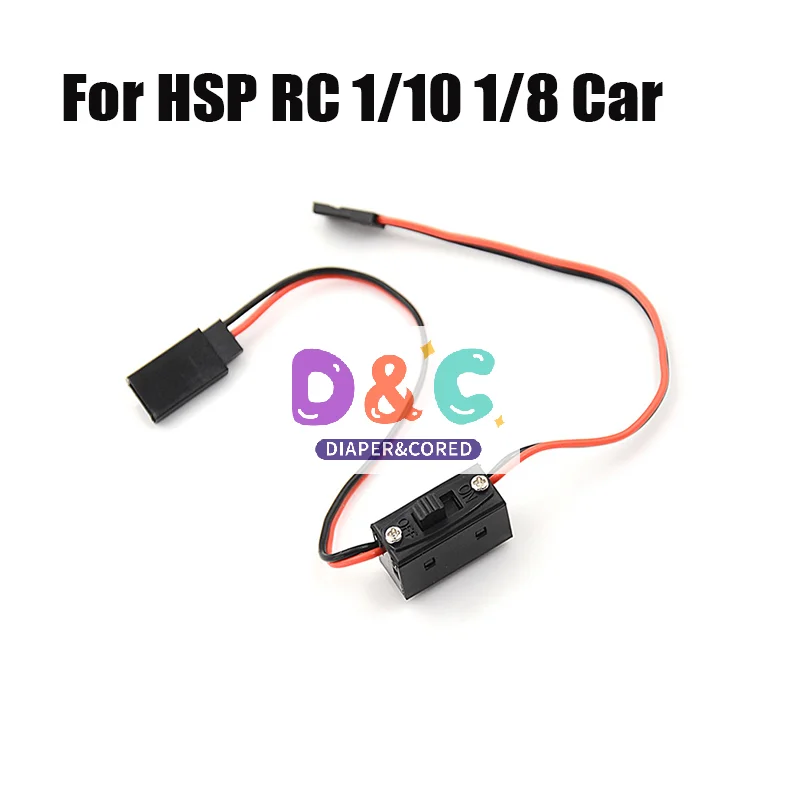 1Pcs RC On/Off Power Switch Battery Receiver Connector For HSP RC 1/10 1/8 Car Crawler Buggy Multicopter Airplane Model Car