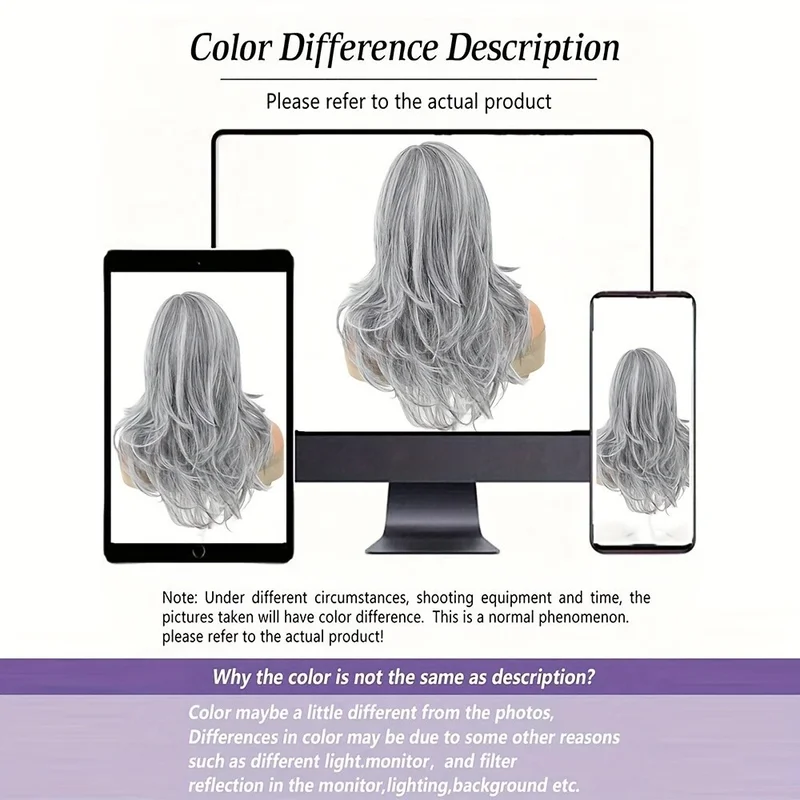 Women Long Wavy Layered Synthetic Heat Resistant Breathable Daily party Wig