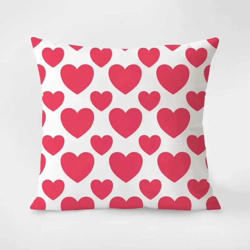 Red love heart romantic love pattern pillowcase living room sofa cushion cover bedroom room bedside home decoration