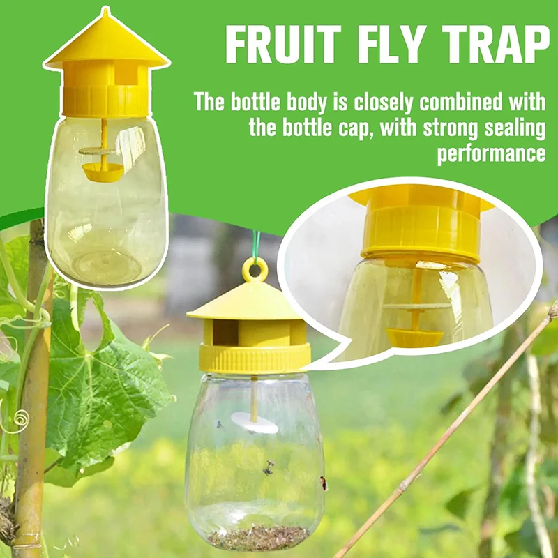 

1PC Plastic Fruit Fly Trap Killer Drosophila Trap Anti Fly Fruit Fly Killer Catcher Orchard Insect Trap Pest Control Fly BeeTrap