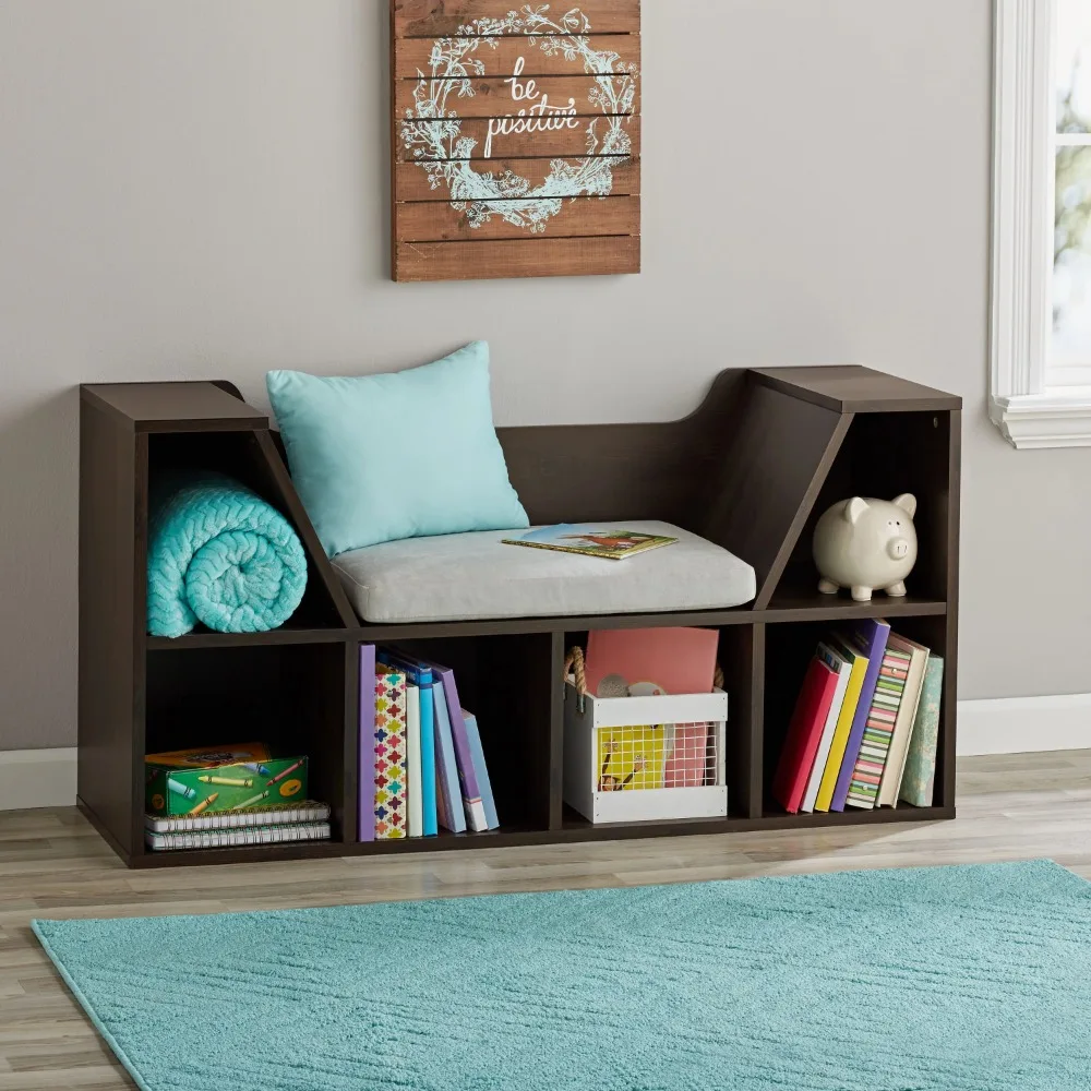 

Kids Reading Nook and Storage Bookcase, Durable Wood Composite, for Playrooms,Dens, and More, Easy To Assemble, Toddler Bookcase