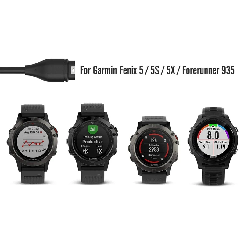 Cavo di ricarica per sincronizzazione dati USB di ricambio 3X per Garmin Fenix 5/5 S/5X/Forerunner 935/Quatix 5/Quatix 5 Sapphire