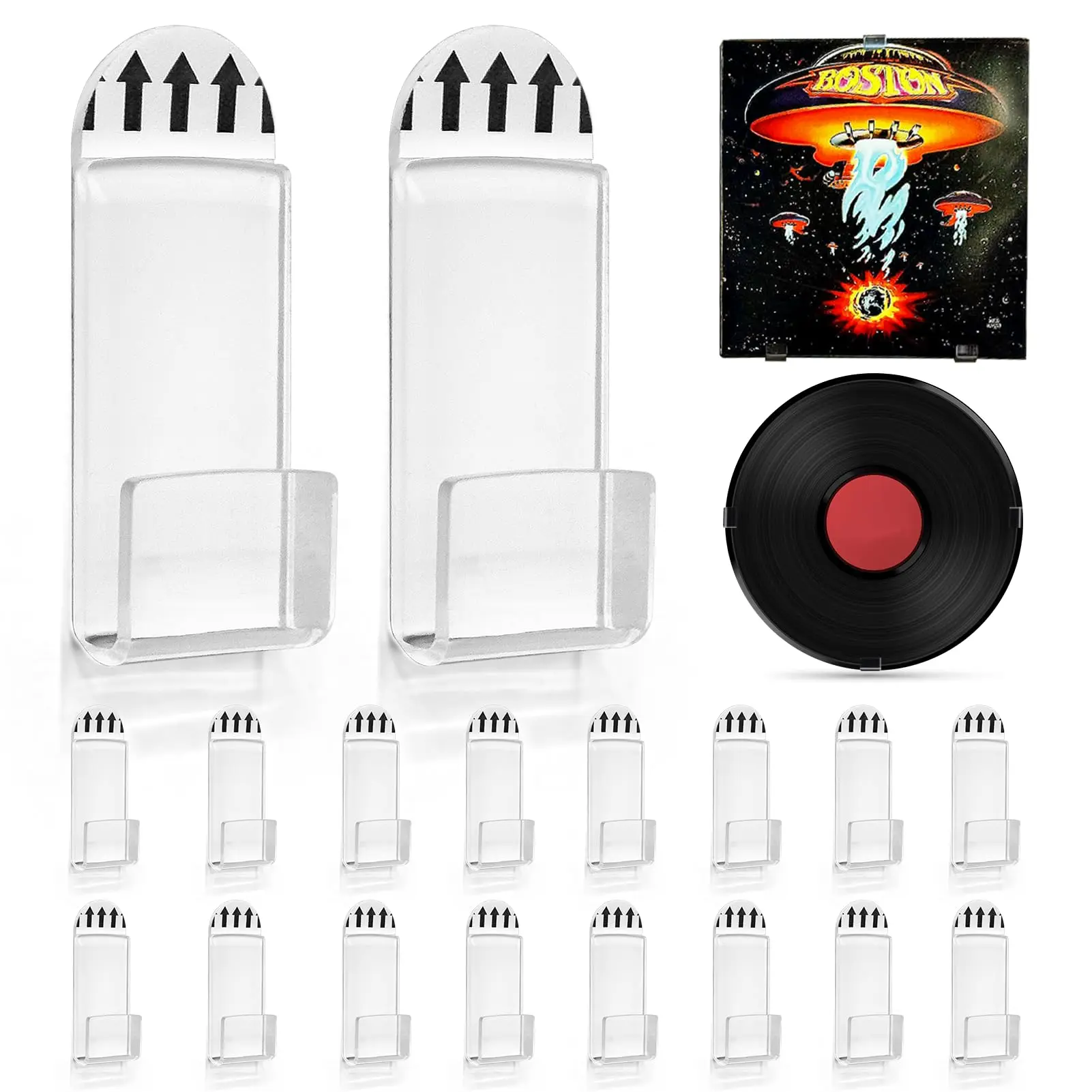 

Acrylic LPs Vinyl Record Wall Mount Display Holder,Clear Acrylic Vinyl Record Hangers Shelf for Album Covers Home Decoration