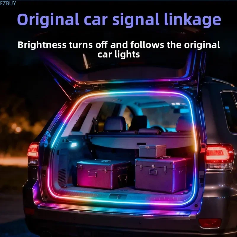 Car trunk lighting modified SUV trunk ambient light automatic induction LED light strip