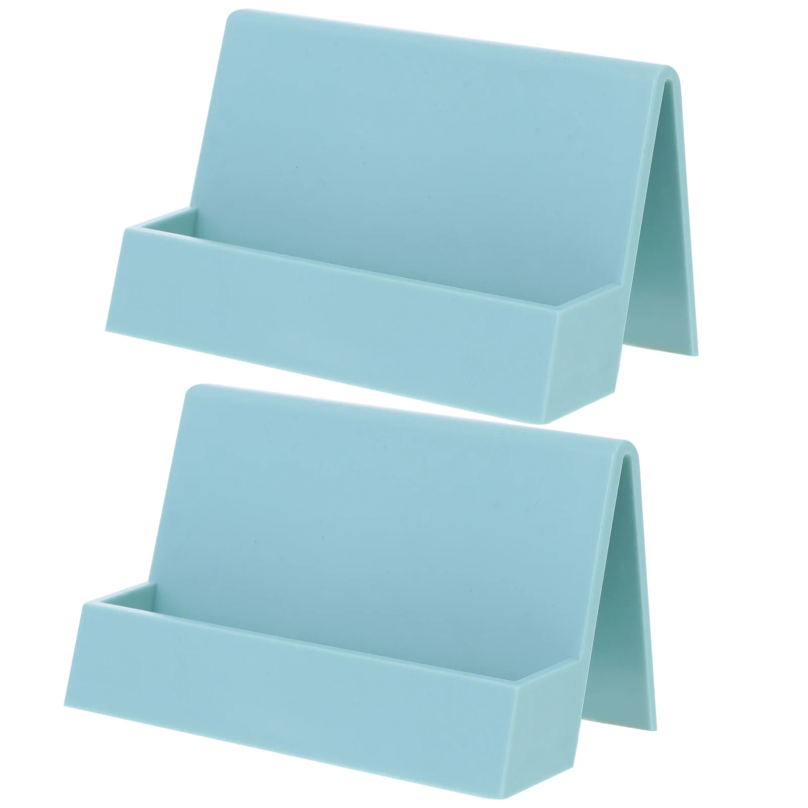 

2 pcs Business Card Storage Box Plastic Credit Holders Desktop ganizers Name Display Boxes Photo Containers Menu Holders