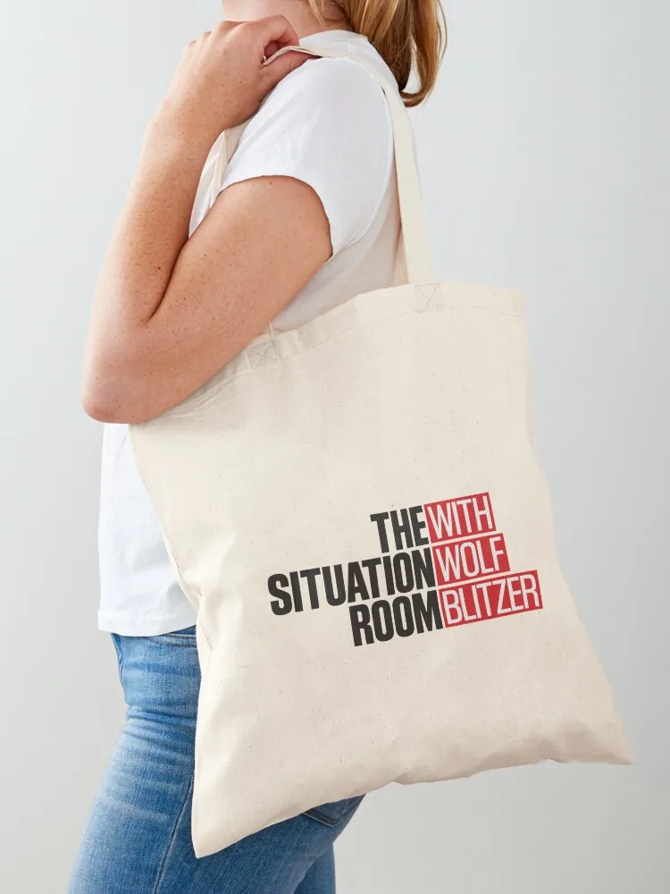

The Situation Room with Wolf Blitzer Tote Bag Big bag Women's shopper bag shopping bags foldable Cloth
