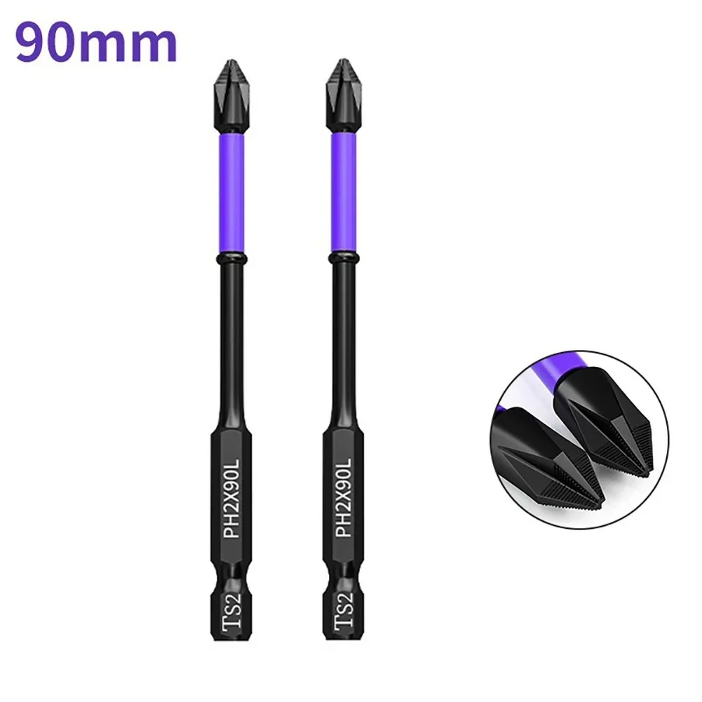 Magnetic D1 Anti-shock Batch Head High Hardness Non-Slip Impact Bits Cross 25/50/65/70/90/150mm Ph2 Screwdriver Set