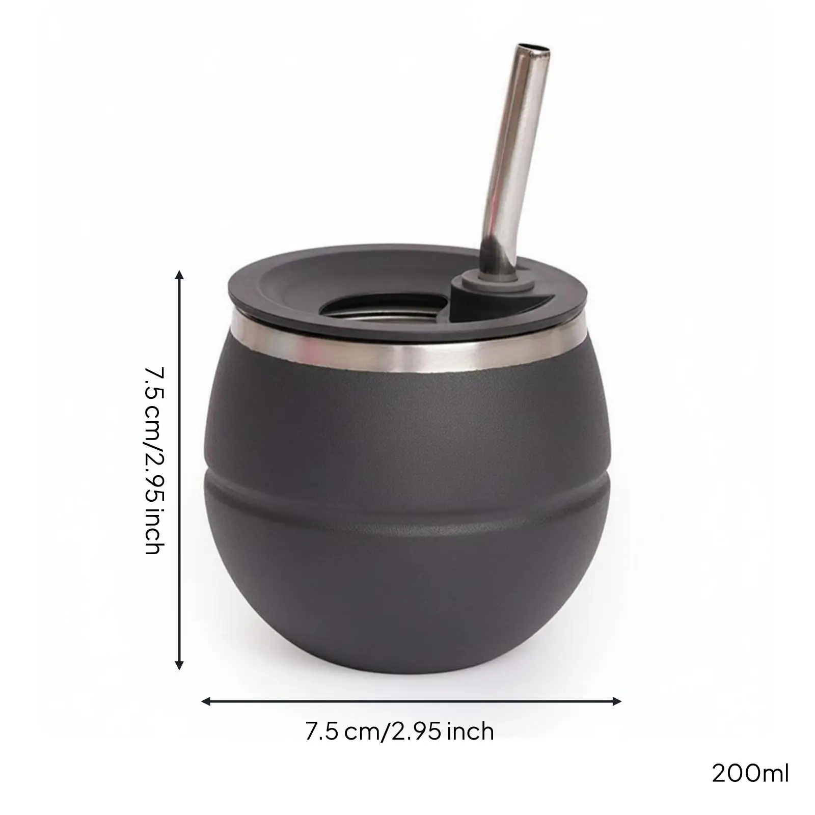 Stainless Stainless Steel Drinking Cup Cup Curved Straw Yerba Mate Cup Matte Finish Drinkware for Everyday Use