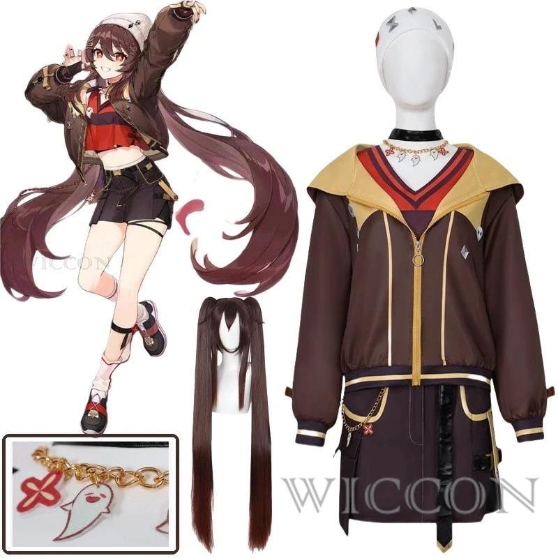 

HuTao Cosplay Costume Game Genshin Impact Cosplay Costume Women Costume Halloween Costume Audlt Outfit Dress with Socks