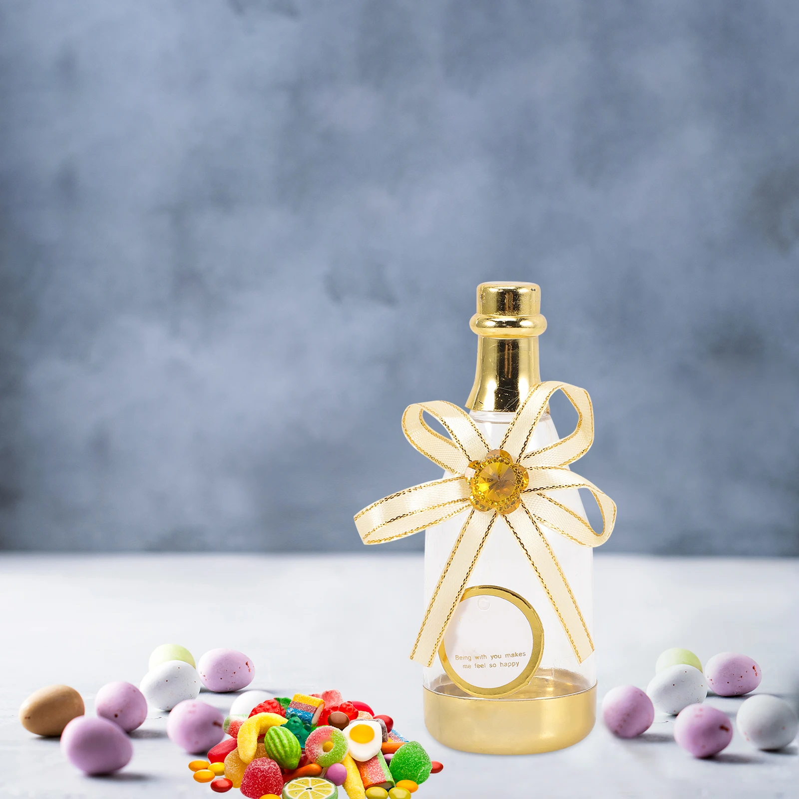 

12pcs Box Bottle Shaped Party Favor Boxes for Wedding Birthday Christmas Red Blue White Ribbon Decorated Treat