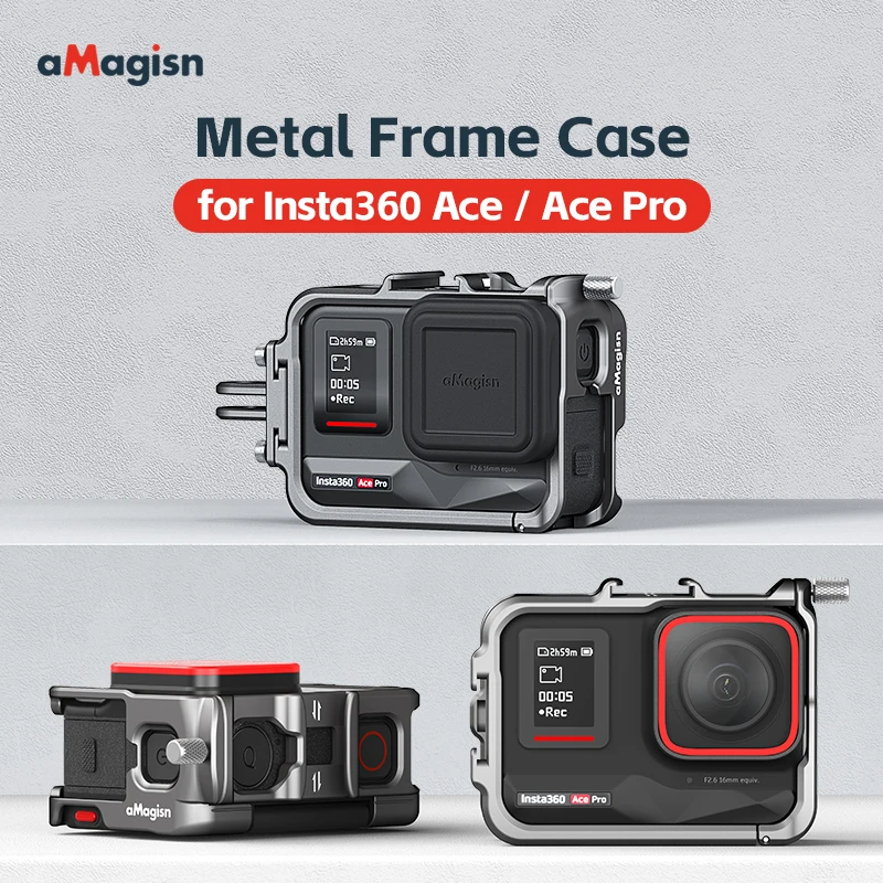 

AMagisn For Insta360 ACE & ACE PRO Frame Cage Aluminum Alloy Sports Camera Expansion Accessories Protective Frame