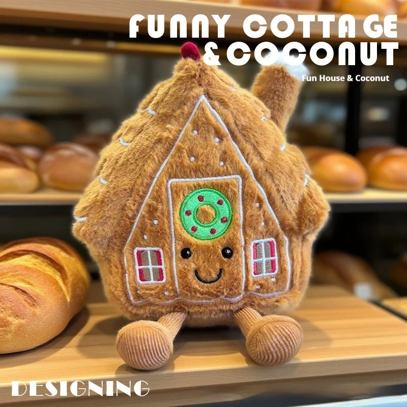 متعة عيد الميلاد بيت الزنجبيل أفخم دمية لطيف منزل صغير دمية عطلة الديكور وسادة هدية عيد الميلاد