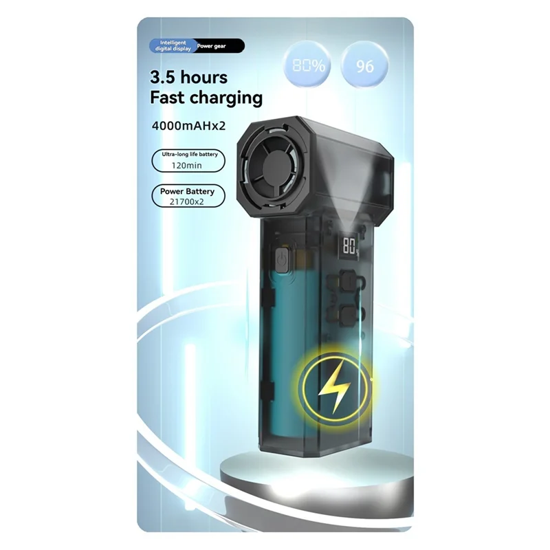 ABJT-High-Power Blowing And Suctioning Car Violent Turbo Violent Blower Fan 130000RPM Air Duster Cordless Hair Dryer