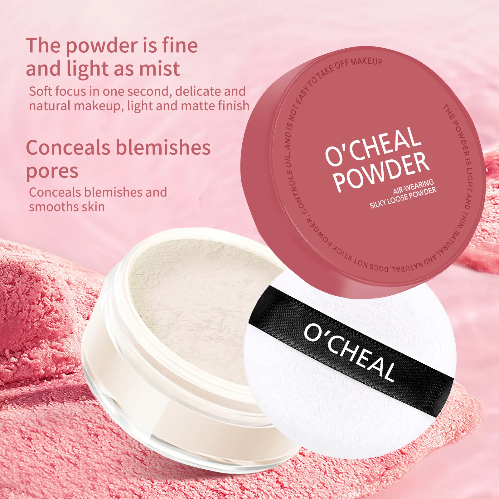 Ocheal Invisible Finished Loose Setting Powder Translucent Natural Soft Face Makeup Powder Oil Control Face Powder Cosmetics