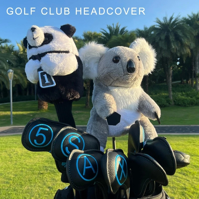 Cartoon Animal Golfing Club Head Cover Plush Golfing Driver Headcover Golfing Head Cover Golfing Club Accessories