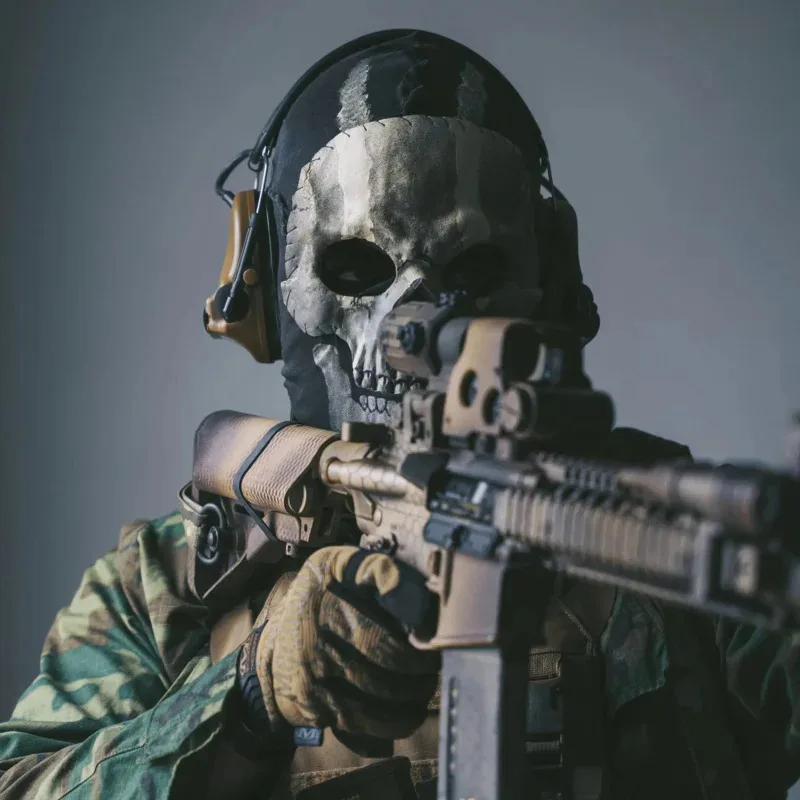 MWII Skull Face Mask CODคอสเพลย์หน้ากากผีAirsoftยุทธวิธีHeadwearรถจักรยานยนต์Skull Full Mask
