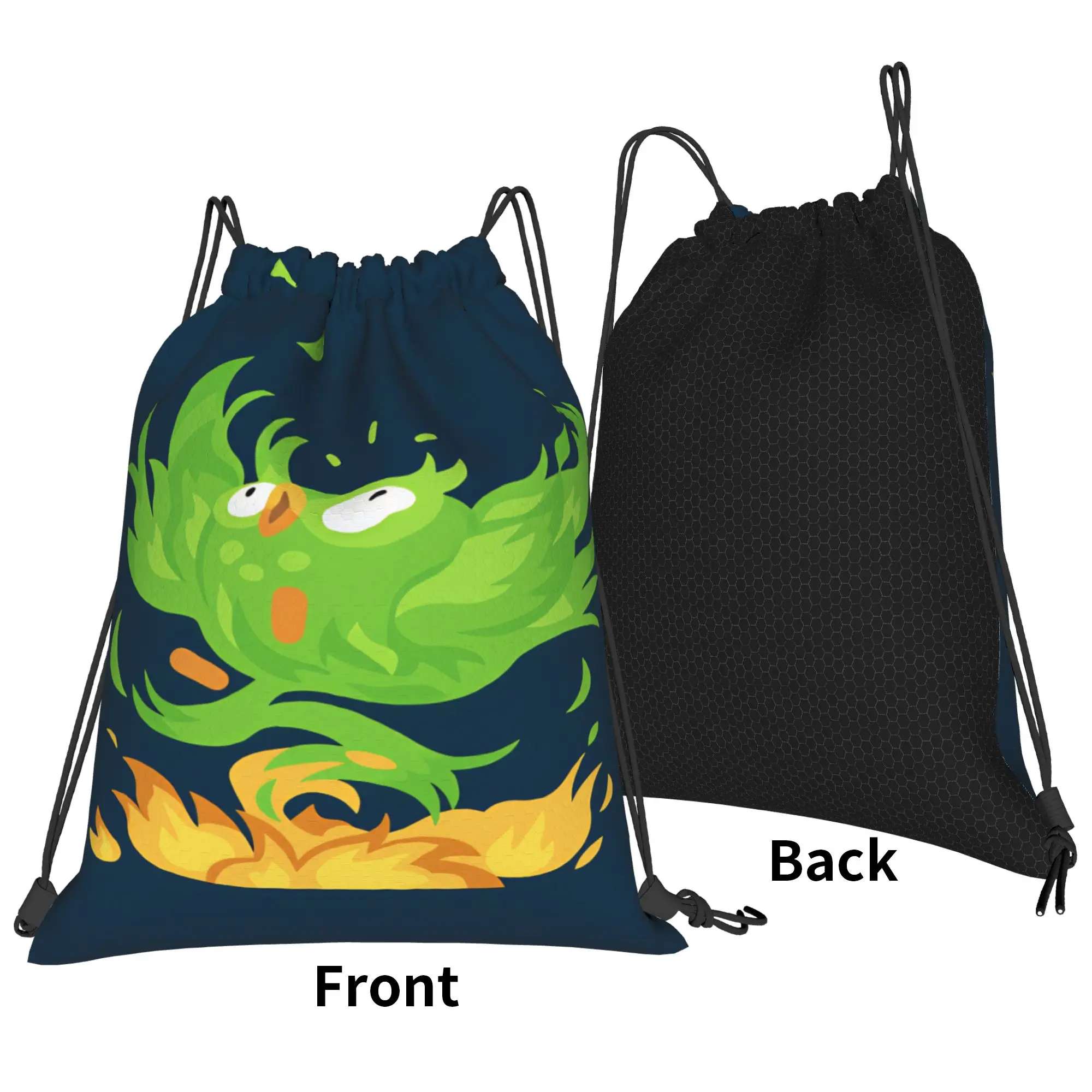 Drawstring Bag Cute Owl Backpacks Duolingos Large Large Sports Sackpack String Bags For Students