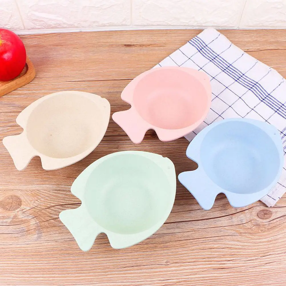 5Pcs Premium Wheat Straw Children Tableware Set Divided Dinner Tray Bright Colors Rounded Edges Easy Clean Safe Kids Eating Kit