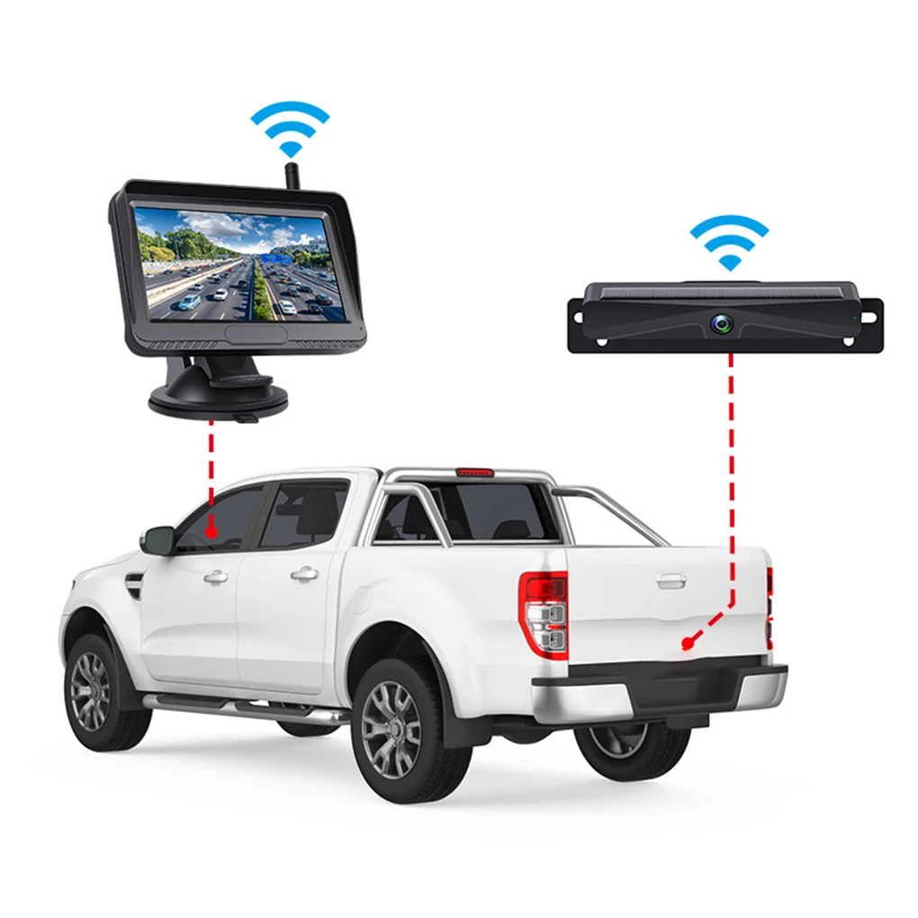 

ABS Solar Wireless Backup Camera Car Reversing Moni-tor Moni-tor Reversing Moni-tor High-Definition