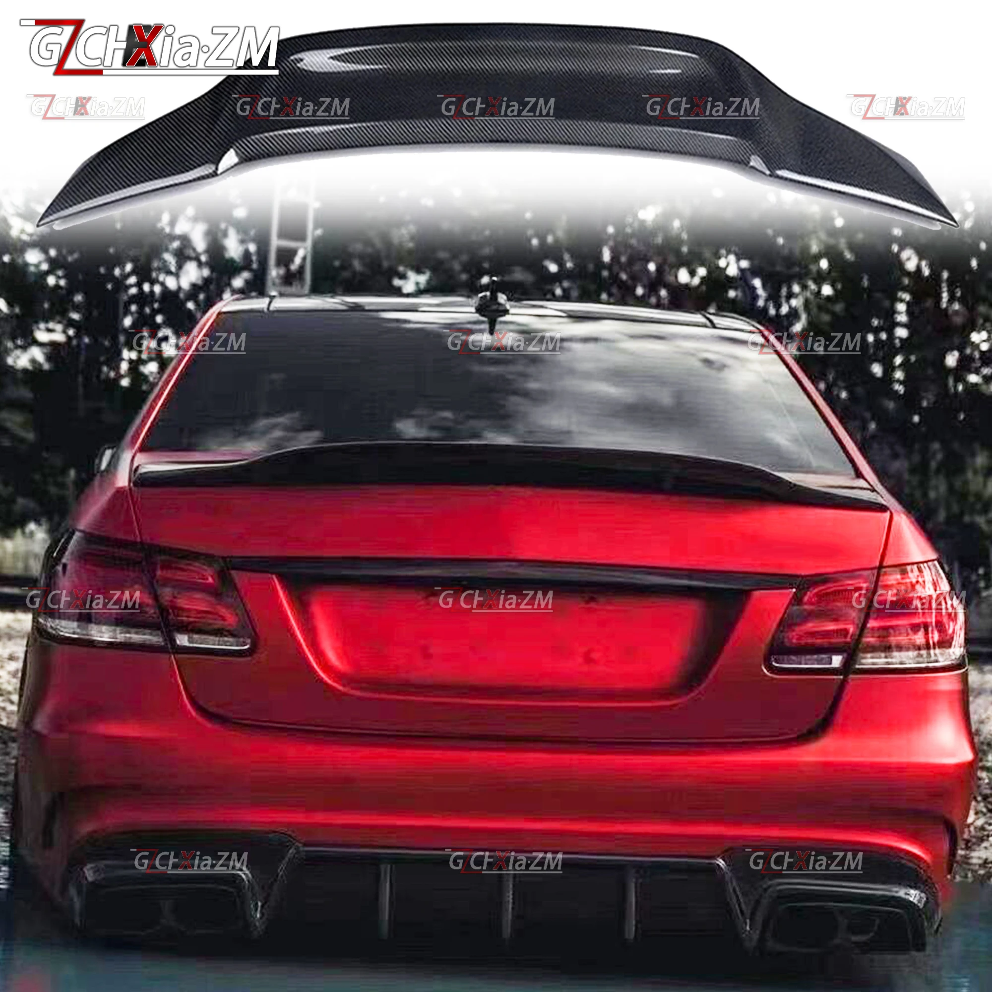 For 2009-2012 Mercedes Benz E Class W212 4Door E200 E260 E300 E350 Sedan E63 Trunk Lip Boot Cover Rear Spoiler R Styling view 2