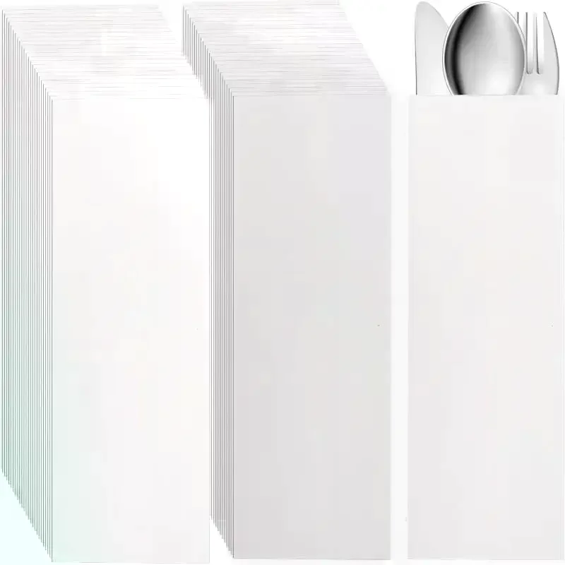 Kraft Paper Tableware Bags: 100 PCS Natural Eco Friendly Cutlery Storage Portable Biodegradable Lunch Picnic
