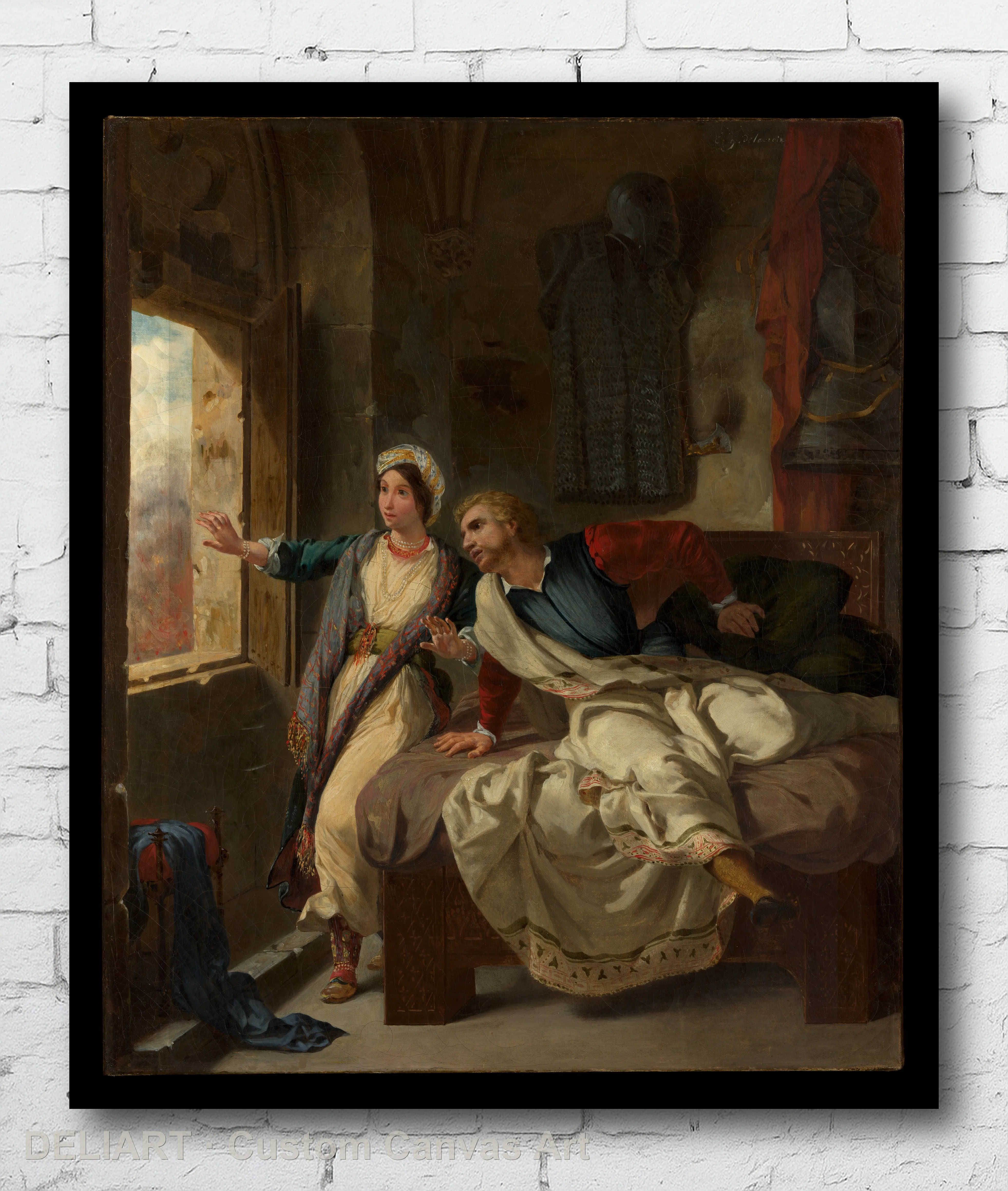 Rebecca and the Wounded Ivanhoe by Eugène Delacroix - Vintage Travel Art Canvas Wall Art Poster Print Home Decor Unframed