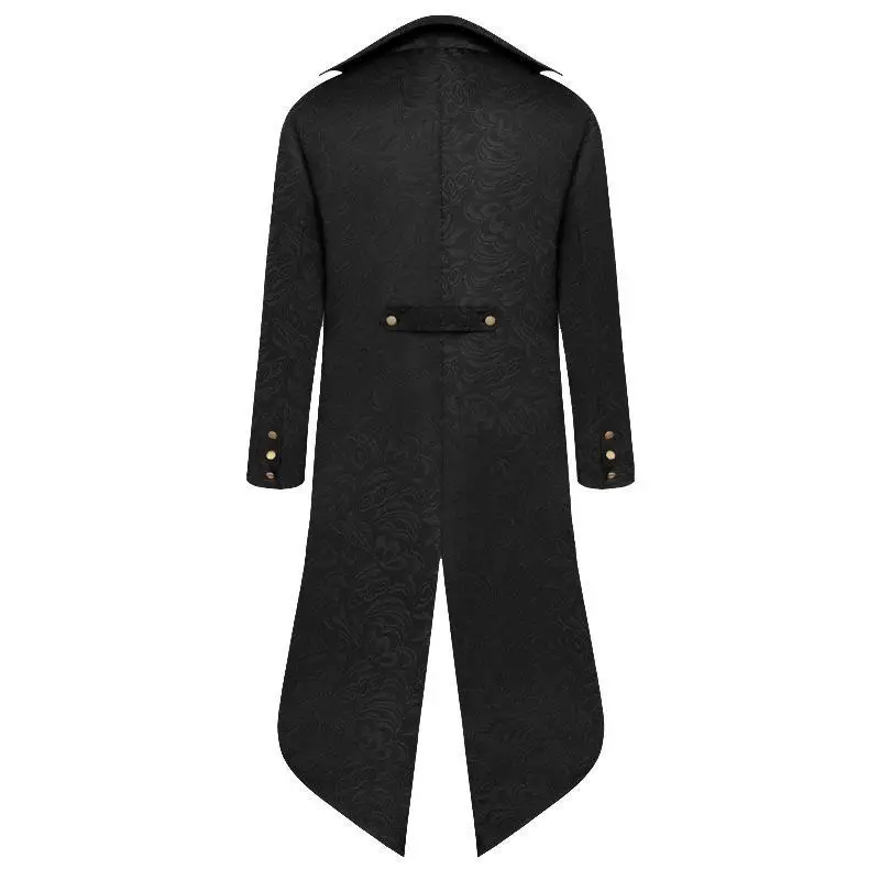 Anman New Vintage Medieval loween Men's Long St Punk Tailcoat Par Banquet Faionable Leather PU Wedding omsmen