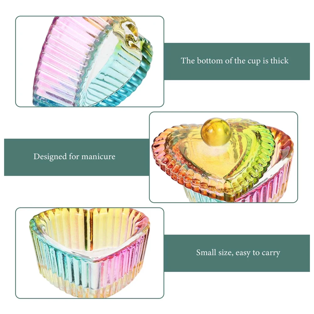 전문 네일 장비 크리스탈 유리 네일 아트 컵 아크릴 액체 네일 보석 반짝이 보관 살롱 등급 매니큐어 네일 도구