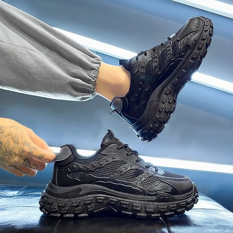

Men's Running Shoes Spring New Style Trendy Student Sports Shoes Heightening Dad Trendy Shoes Leisure Fashionable round Toe
