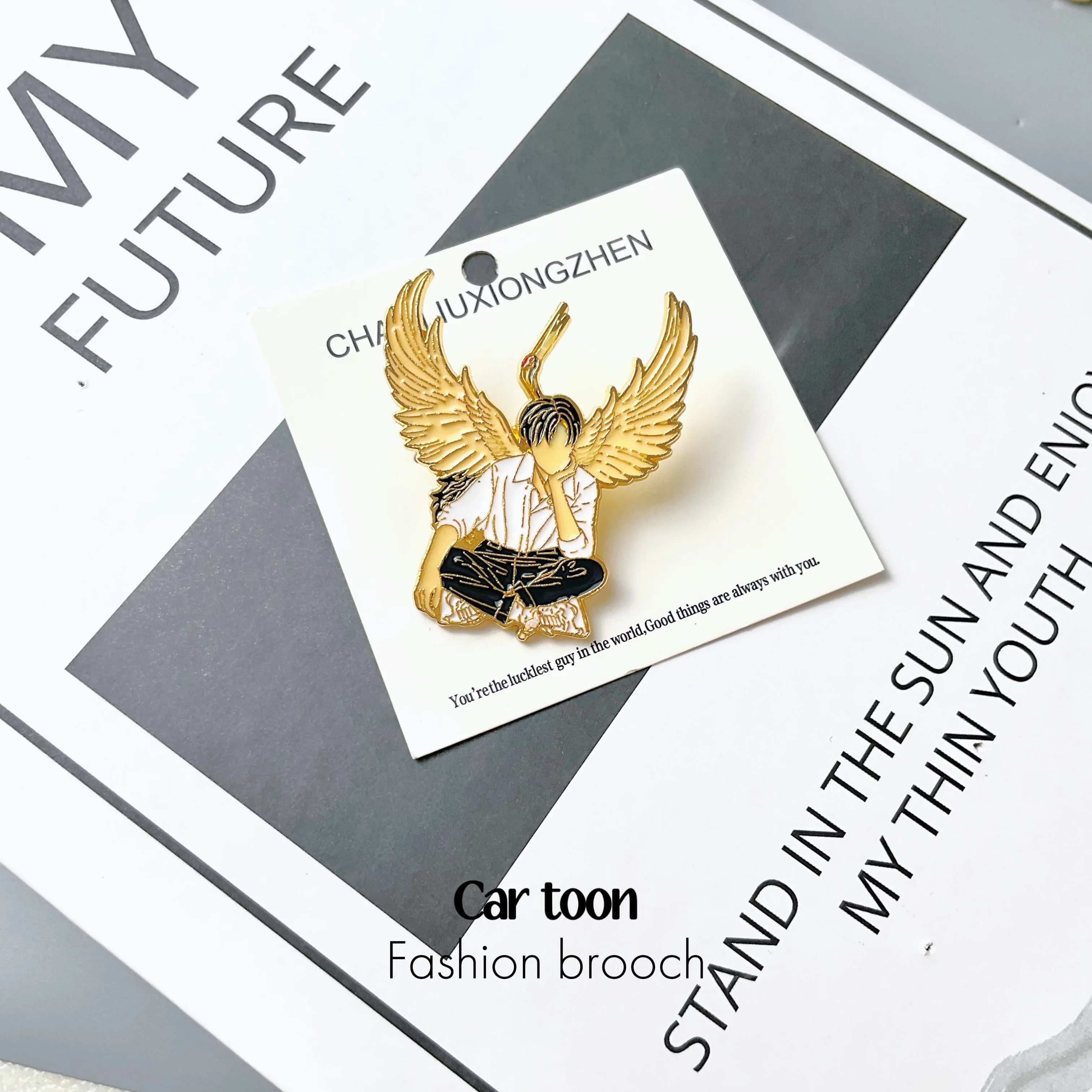 بروش سبيكة كوسبلاي ستارز استجابة على مساعدة وانغ ييبو، بروش عالي الختم، شارات معدنية، ملابس، حقائب وإكسسوارات