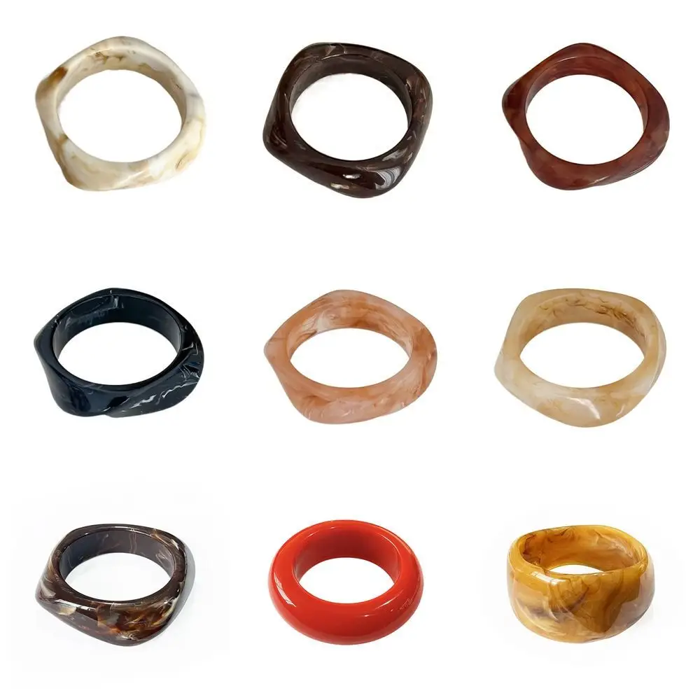 البوهيمي الاكريليك الإسورة تلطخ الأقلية تصميم غير النظامية واسعة سوار مجوهرات اكسسوارات الدوبامين الرجعية اليد الدائري النساء