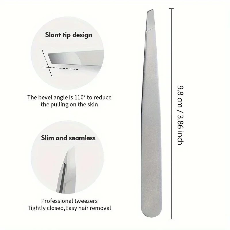 Hot selling stainless steel eyebrow repair clip eyebrow repair tool, high-precision tweezers, hair clip, flat mouth clip