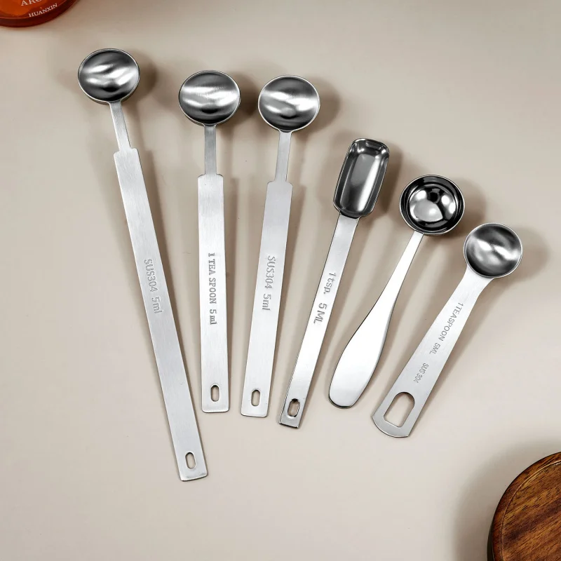 Creative 5ml Measuring Spoon, Stainless Steel Graduated Coffee Scoop, 3g Portable Scale Spoon, INS Style Baking Kitchen Tool