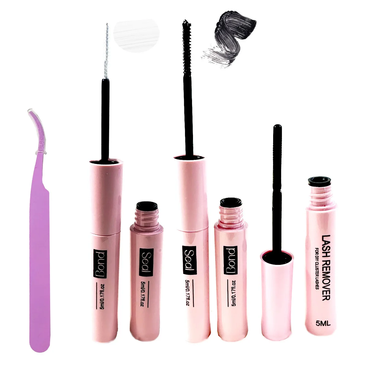 30D-100D 厚いボリュームまつげクラスターキットうっすらとした個別まつげ D カールロングクラスターラッシュボンドとシール防水ピンセット