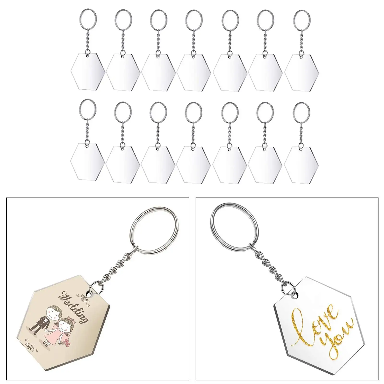 

24 Pieces Clear Acrylic Key Chains Keychains Discs Projects