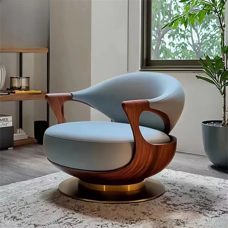 Italian aesthetic solid wood leisure chair armchair modern creative design high quality bedroom furniture