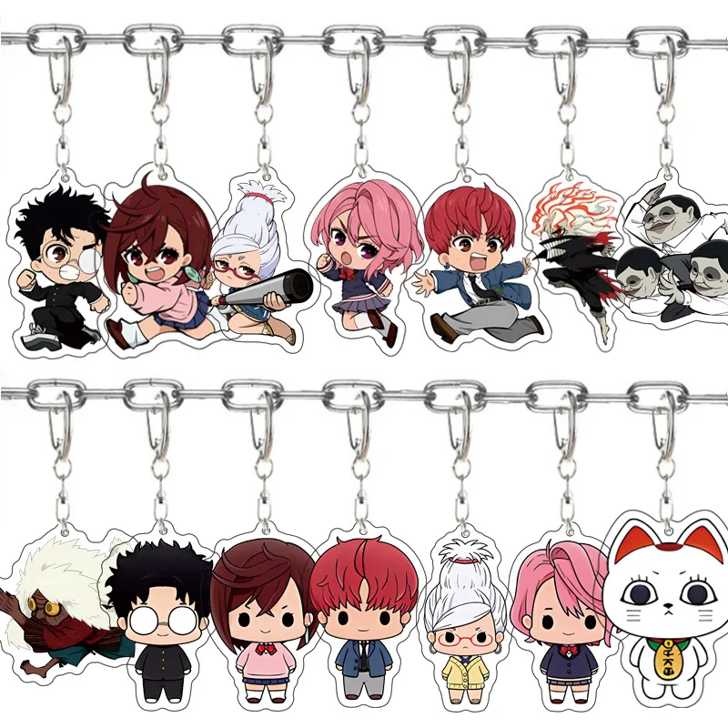 Anime Dandadan Momo Acrylic Keychain Fashion Car Bag Charms Key Ring Children Gift Cartoon Badge Pendant Jewelry Kid Accessories