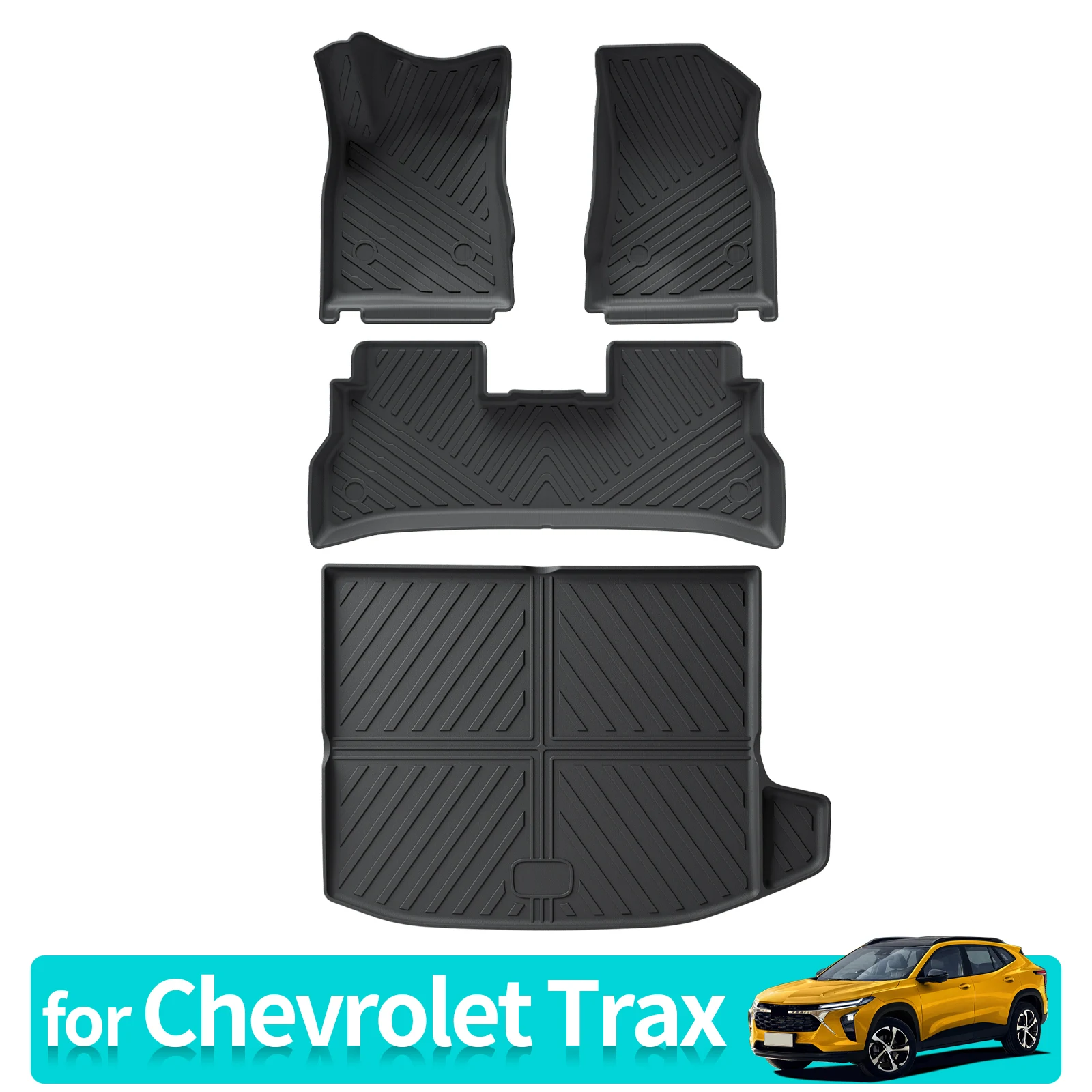 for Chevy Chevrolet Trax 2024 2025 Car Foot Mats Cargo Liner Trunk Pad All-Weather TPE Accessiories Left Rudder