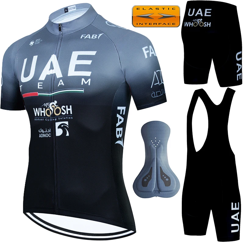 UAE 산악 자전거 완전 사이클링 2024 저지 세트, Mtb 젤 반바지, 로드 유니폼, 남성 의류, 남성 의류, 여름 자전거 
