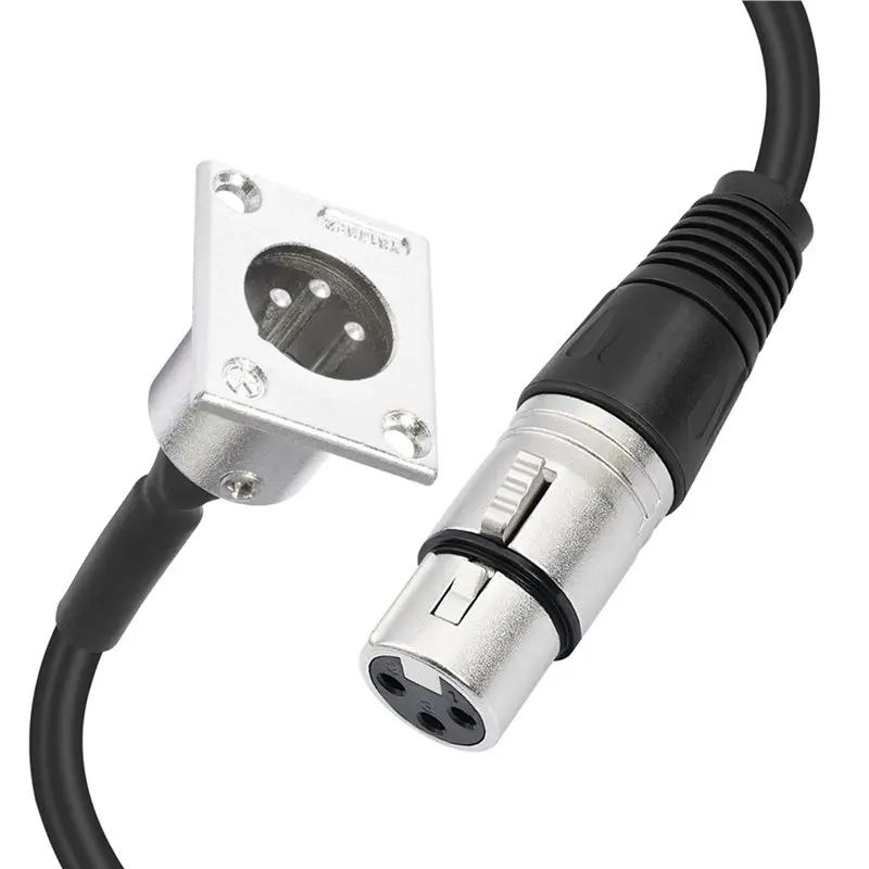 B76B 8 Pack D Type XLR Cable Male to Female Pass Through Connector for Stage Box Patch Panel 0.6m