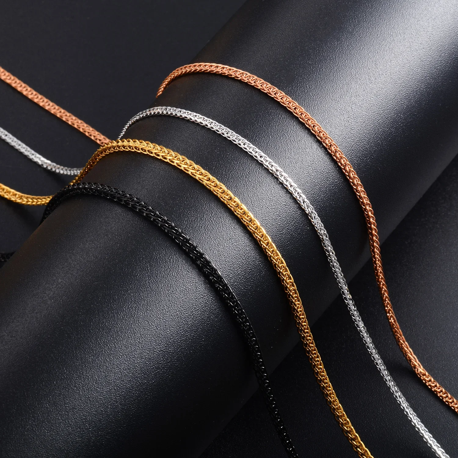 Тонкое ожерелье Yadreva из нержавеющей стали, регулируемая цепочка для еды, не выцветает, аксессуары с застежками-карабинами