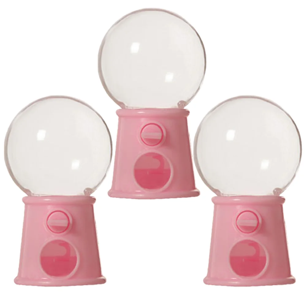 

3 Pcs Cotton Candy Toys Lollipops Gum Phone Pink Machine Plastic Gumballs Machines Small Kids Vending for Chewing