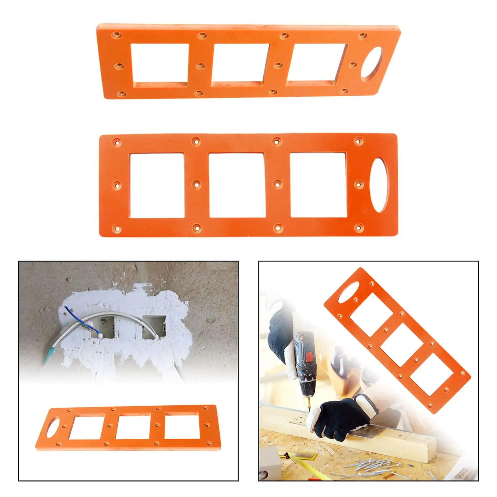 Socket Slotting Template Woodworking Slot Template with Hanging Hole Sturdy for Lines Drawing Square Slot Cutter Housing Holder